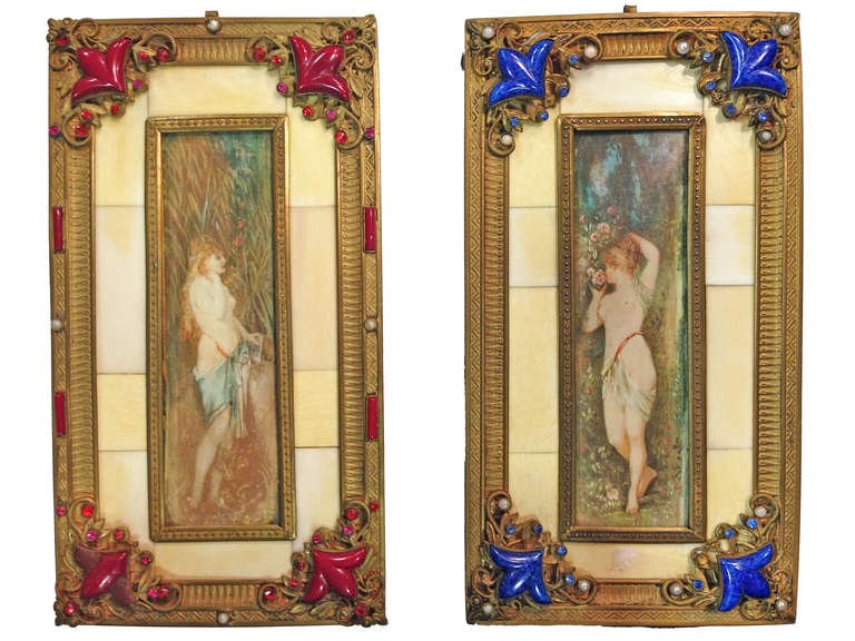Art Nouveau Miniature Paintings c1900 (1 of 7)