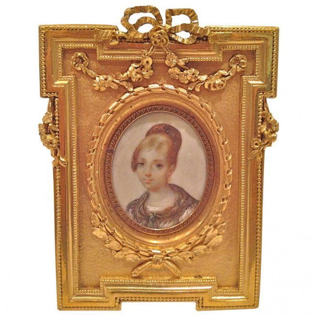 Extremely Fine Dore Bronze Frame with Miniature (1 of 8)