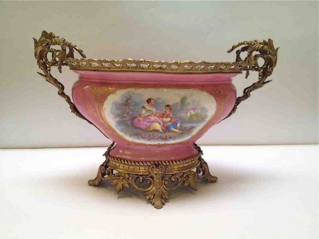 Sevres Gilt Bronze Mounted Centerpiece Bowl 19thc (1 of 6)