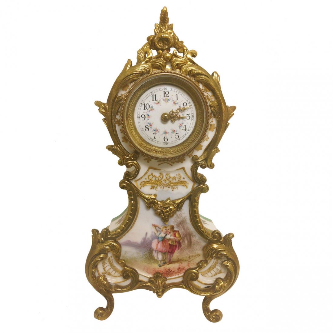 Miniature Old Paris Handpainted Porcelain Clock (1 of 5)