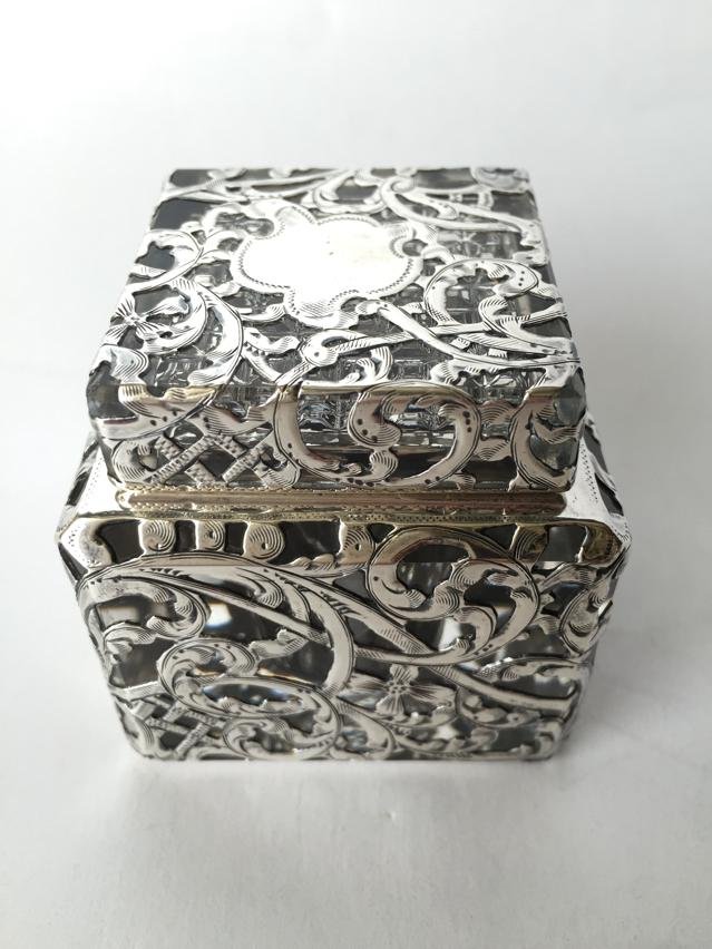 Rare American Sterling Silver Overlay Inkwell c1900 (1 of 6)