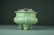 Antique Chinese Celadon Censer Old Silver Cover - MA - 2
