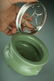 Antique Chinese Celadon Censer Old Silver Cover - MA - 6