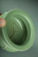 Antique Chinese Celadon Censer Old Silver Cover - MA - 9