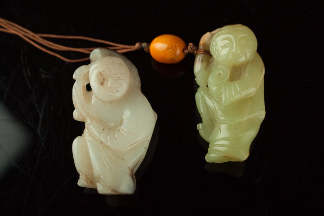 (2) Chinese Yellow Jade Figural Study. - Florida (1 of 7)