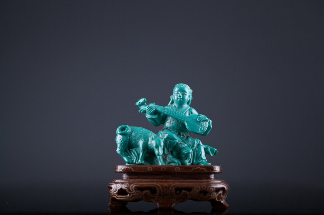 Antique Turquoise Carved Figural Group - NH State (1 of 5)