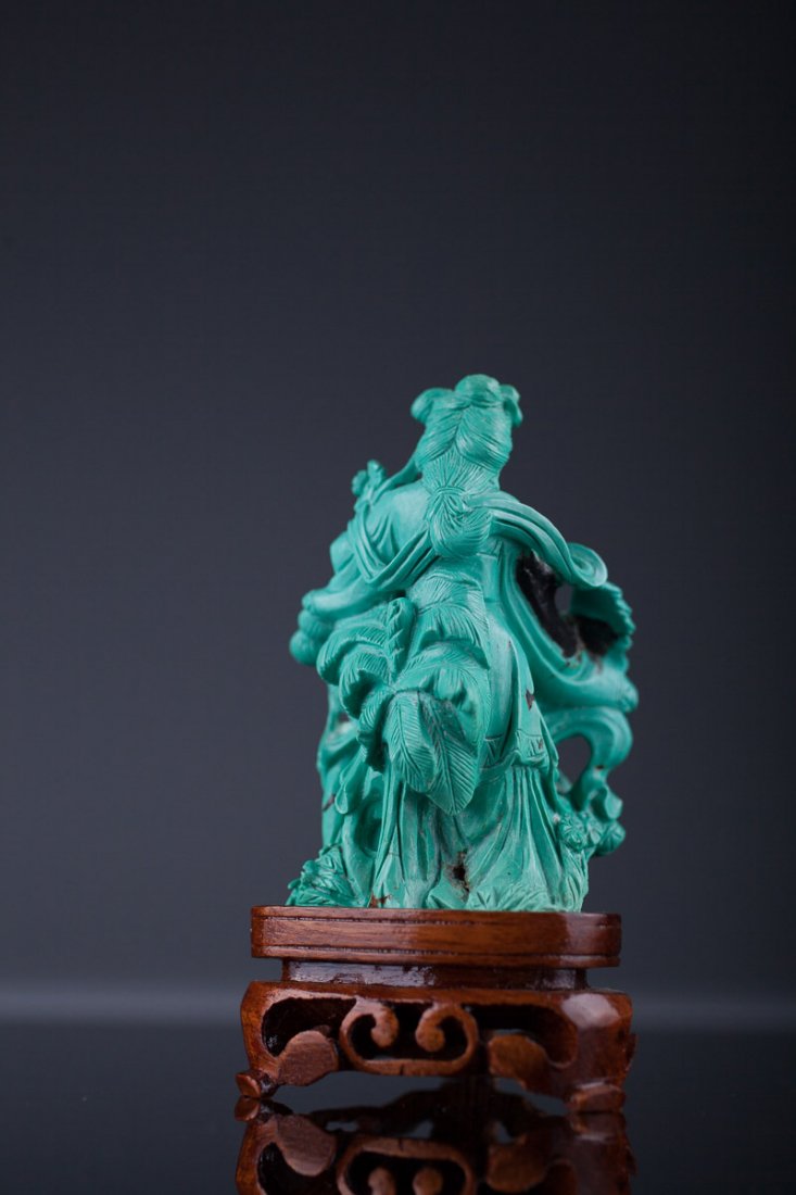 Antique Turquoise Carved Figural Study - NH State (1 of 3)