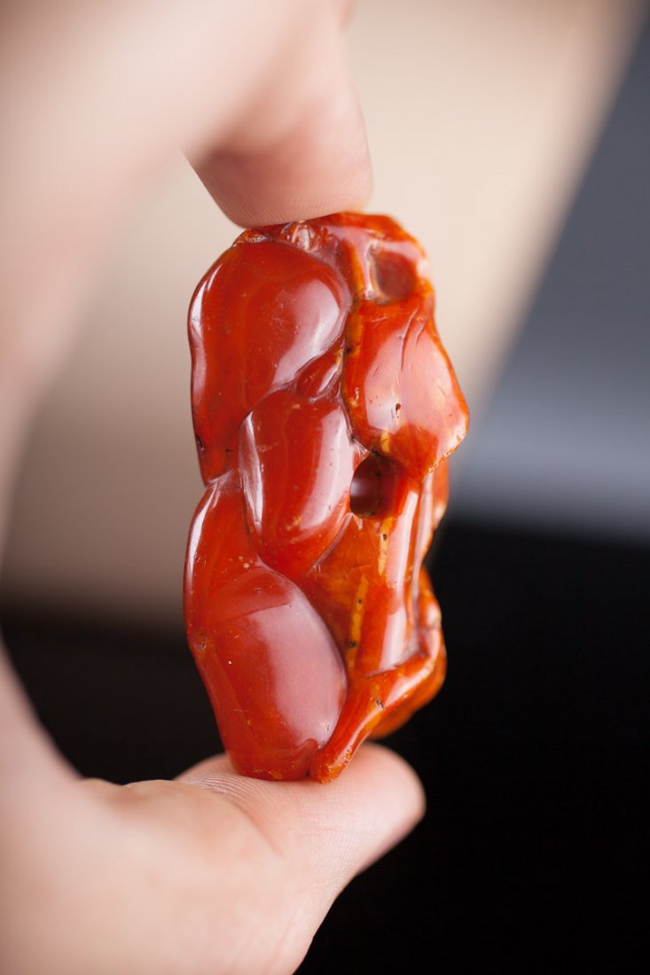 Antique Chinese Amber Carving Of Fruit (1 of 5)