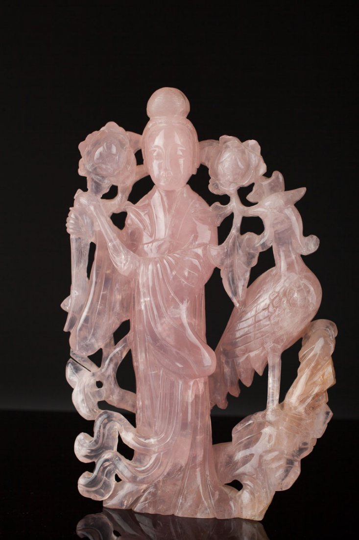 Antique Rose Quartz Figural Group, Chinese- MD (1 of 3)