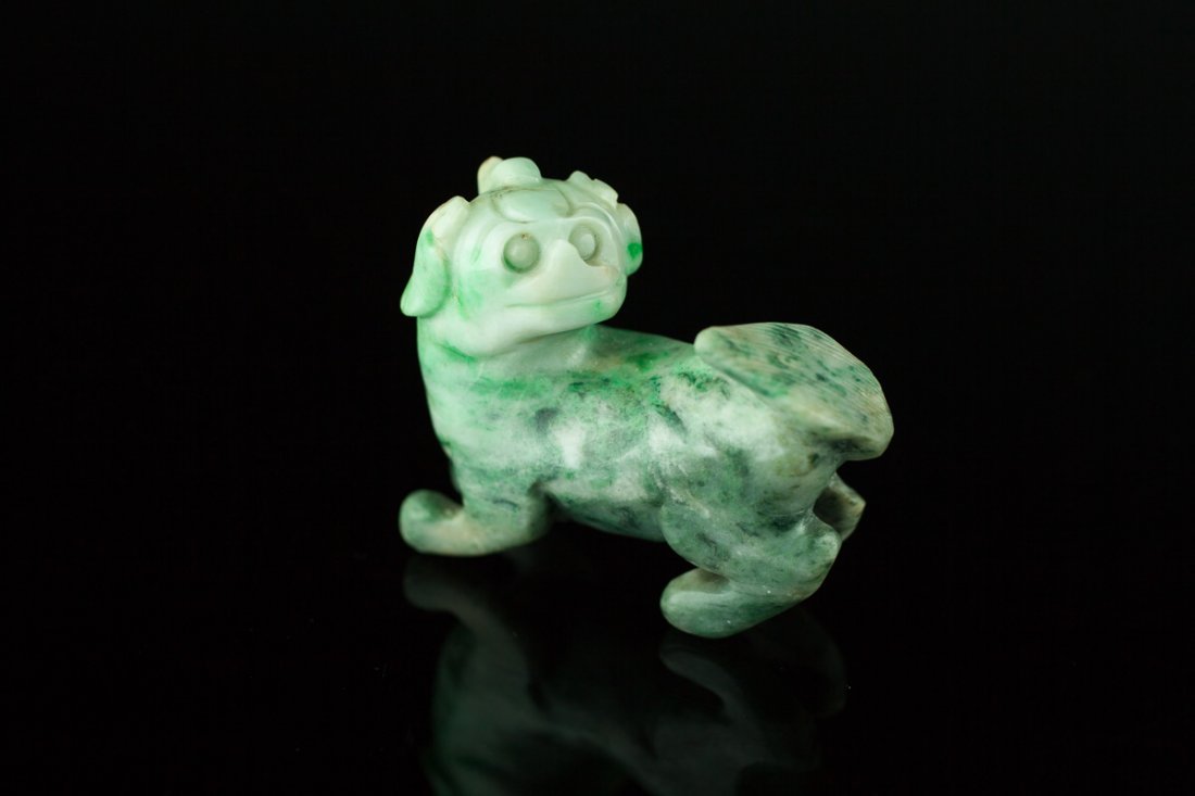 Antique Chinese Jadeite Foo Dog Carving (1 of 4)