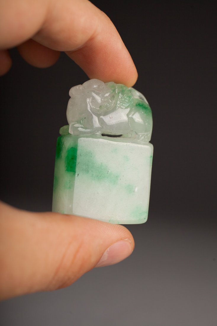 Vintage Chinese Jadeite Seal With Lion (1 of 6)