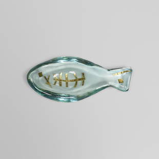 Angelo Barovier, fish: Angelo Barovier fish Barovier & TosoItaly, 1958glass with gold foil inclusions10.5 w x 4.75 d x 2.25 h in (27 x 12 x 6 cm) Provenance: Collection of Dimitri Levas