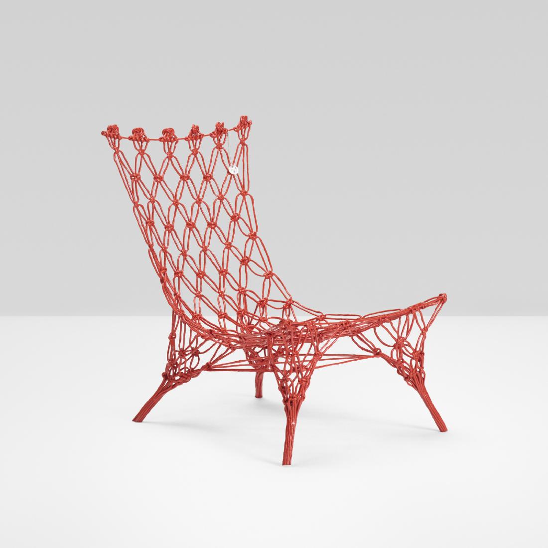 Marcel Wanders, Knotted Rouge chair: Marcel Wanders Knotted Rouge chair CappelliniThe Netherlands / Italy, 1996 / 2006carbon and aramid fibers, epoxy resin22 w x 27 d x 28.5 h in (56 x 69 x 72 cm) This work is number 95 from t