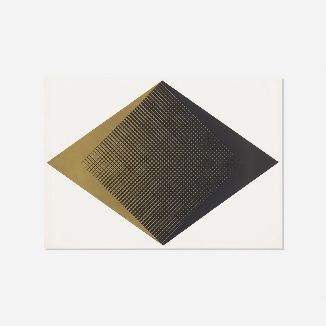 Getulio Alviani, Untitled: Getulio Alviani Untitled c. 1962screenprint on paper19.5 h x 27.25 w in (50 x 69 cm) Signed to lower edge 'Getulio Alviani D/D rola'. Provenance: Private Collection, Minne