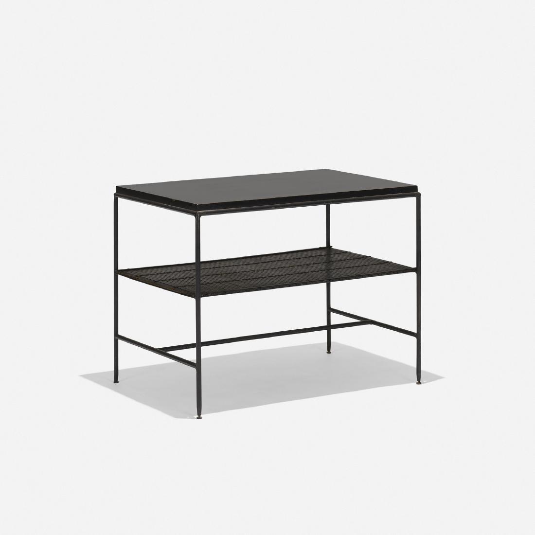 Paul McCobb, Planner Group occasional table, model 1574: Paul McCobb Planner Group occasional table, model 1574 WinchendonUSA, 1953lacquered wood, enameled steel, rattan28 w x 18 d x 21.5 h in (71 x 46 x 55 cm) Literature: Pla