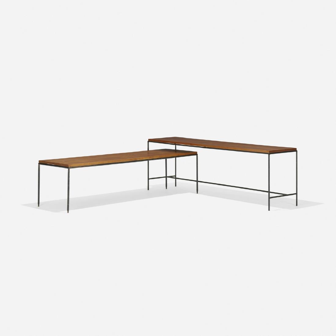 Paul McCobb, Planner Group consoles, set of two: Paul McCobb Planner Group consoles, set of two WinchendonUSA, 1952maple, enameled steel62 w x 64.75 d x 20 h in (157 x 164 x 51 cm) Set includes console, model 1547 and console, model 1585.