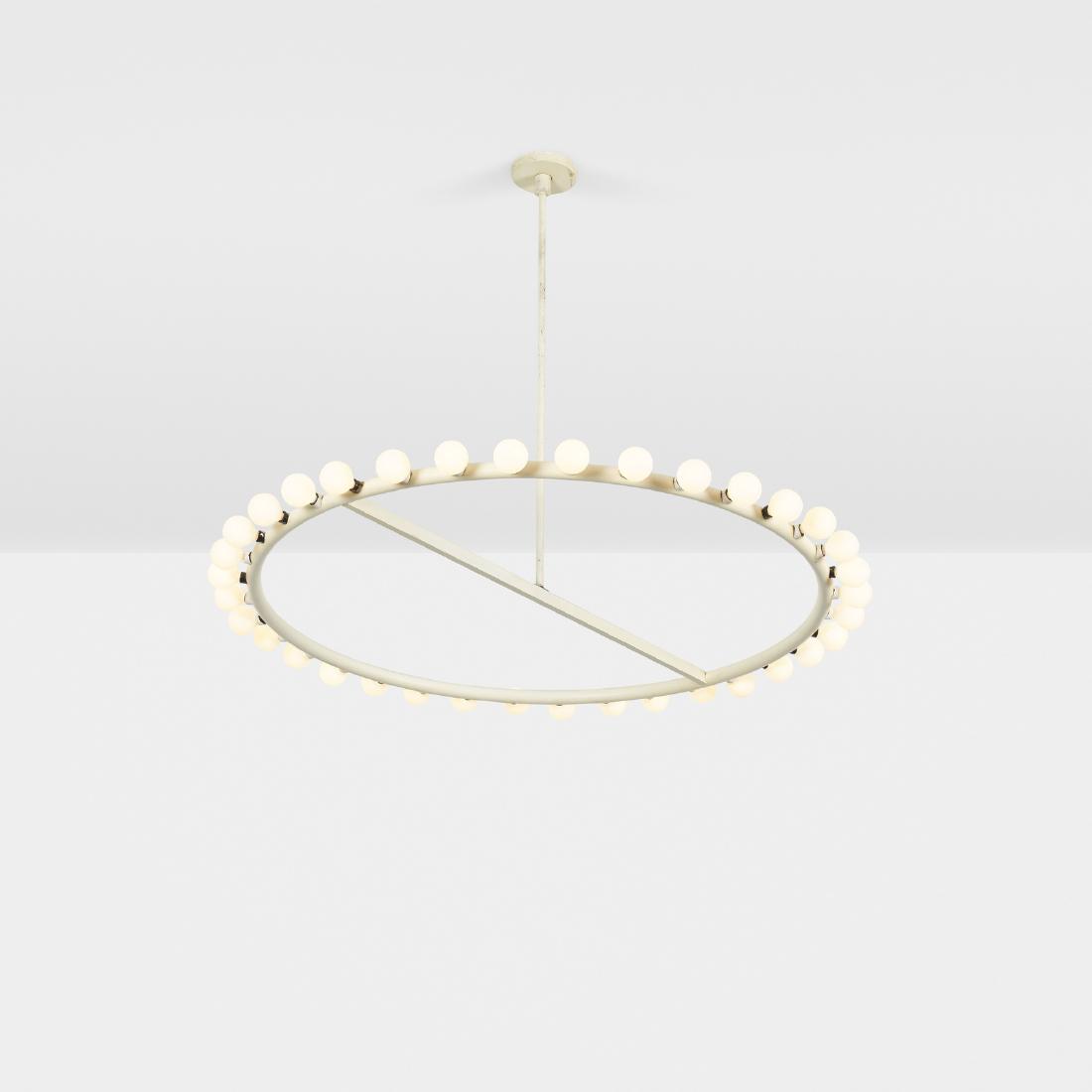 Alvin Lustig, ceiling light: Alvin Lustig ceiling light USA, 1953enameled steel and aluminum45.5 dia x 31.5 h in (116 x 80 cm) Literature: Born Modern: The Life and Design of Alvin Lustig, Heller and