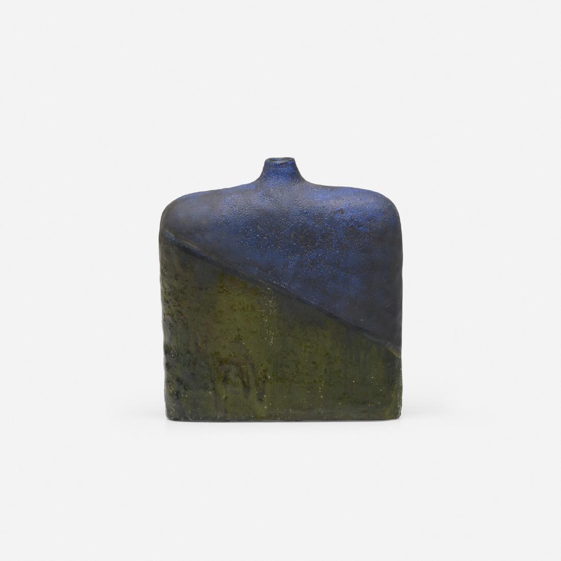 Marcello Fantoni, vase: Marcello Fantoni vase RaymorItaly / USA, c. 1955glazed earthenware8.5 w x 2.5 d x 9.5 h in (22 x 6 x 24 cm) Glazed signature to underside: [Fantoni Italy for Raymor].