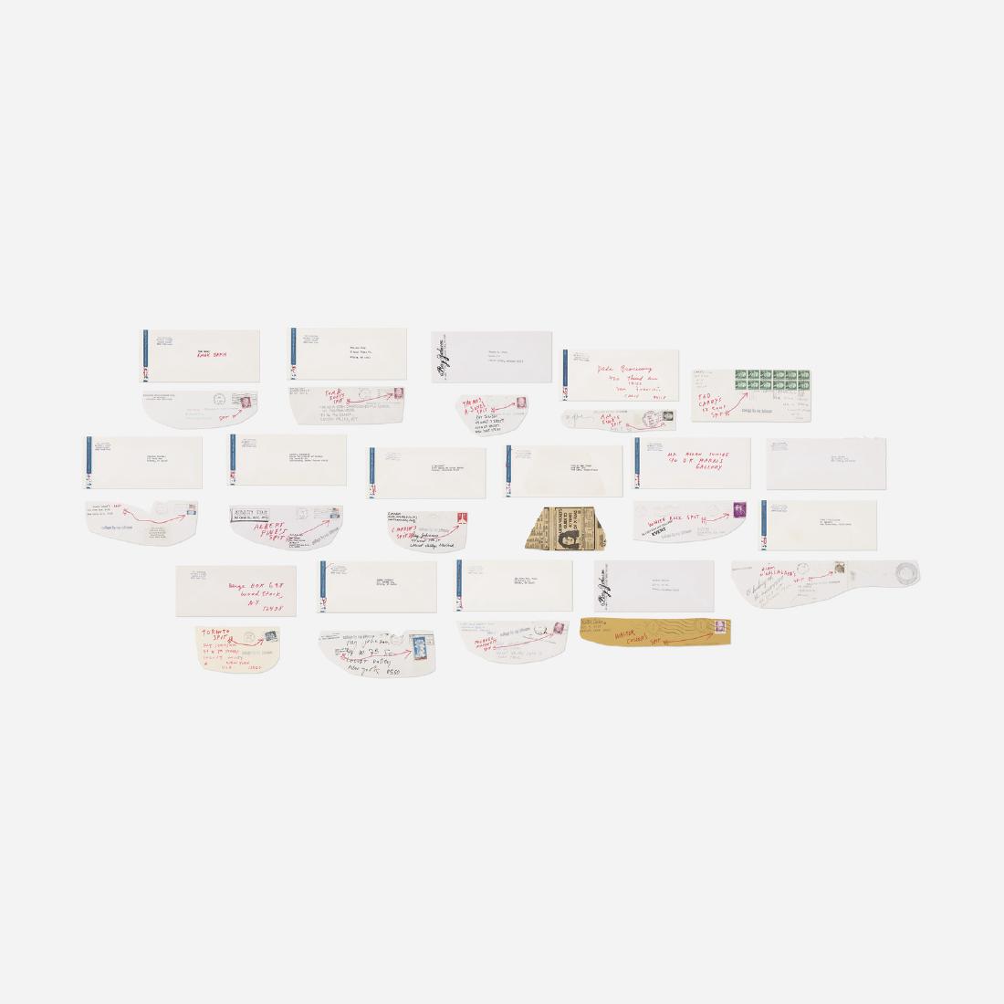 Ray Johnson, Untitled (sixteen works): Ray Johnson Untitled (sixteen works) USA, 1970-1972ink on paper4 h x 9 w in (10 x 23 cm) Stamped signature to each work 'Coilage by Ray Johnson'. Stamped signature to envelope 'Ray Johnson'. Each
