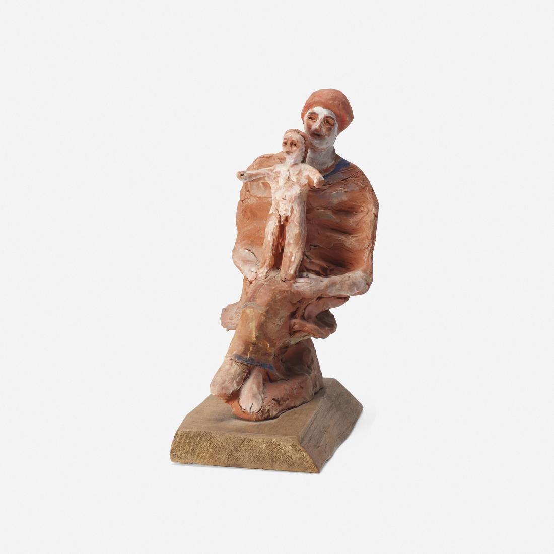 Abbott Pattison, Untitled: Abbott Pattison Untitled USA, c. 1970glazed earthenware, oak12.5 h x 9.5 w x 6 d in (32 x 24 x 15 cm) Incised signature to base 'A. Pattison'.