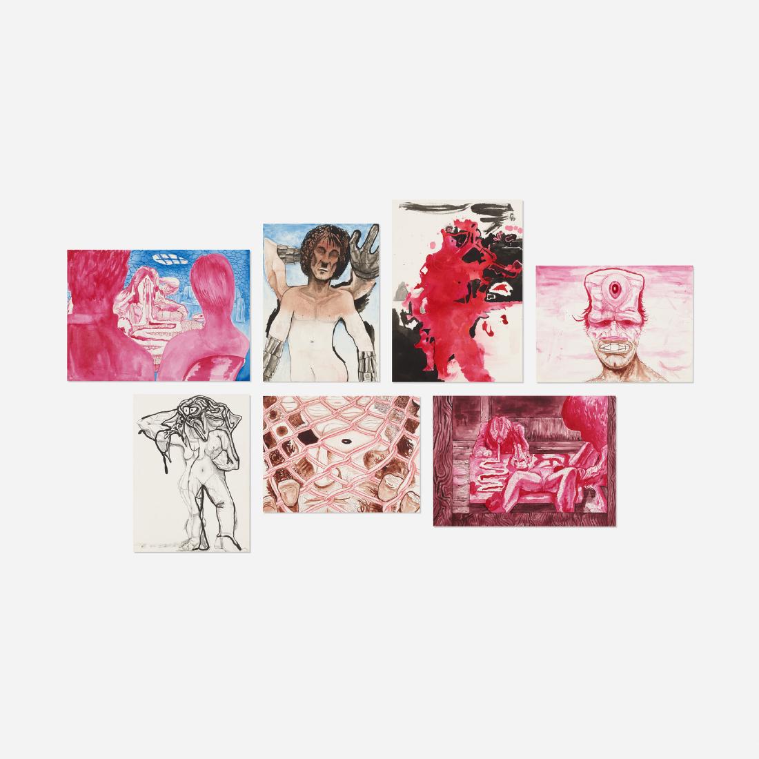 Jason Fox, collection of seven works: Jason Fox collection of seven works 1998-2005mixed media10 h x 14 w in (25 x 36 cm) Signed, dated and titled to each work 'Jason Fox'. Collection includes: Stoned Hitler Turning Brown,