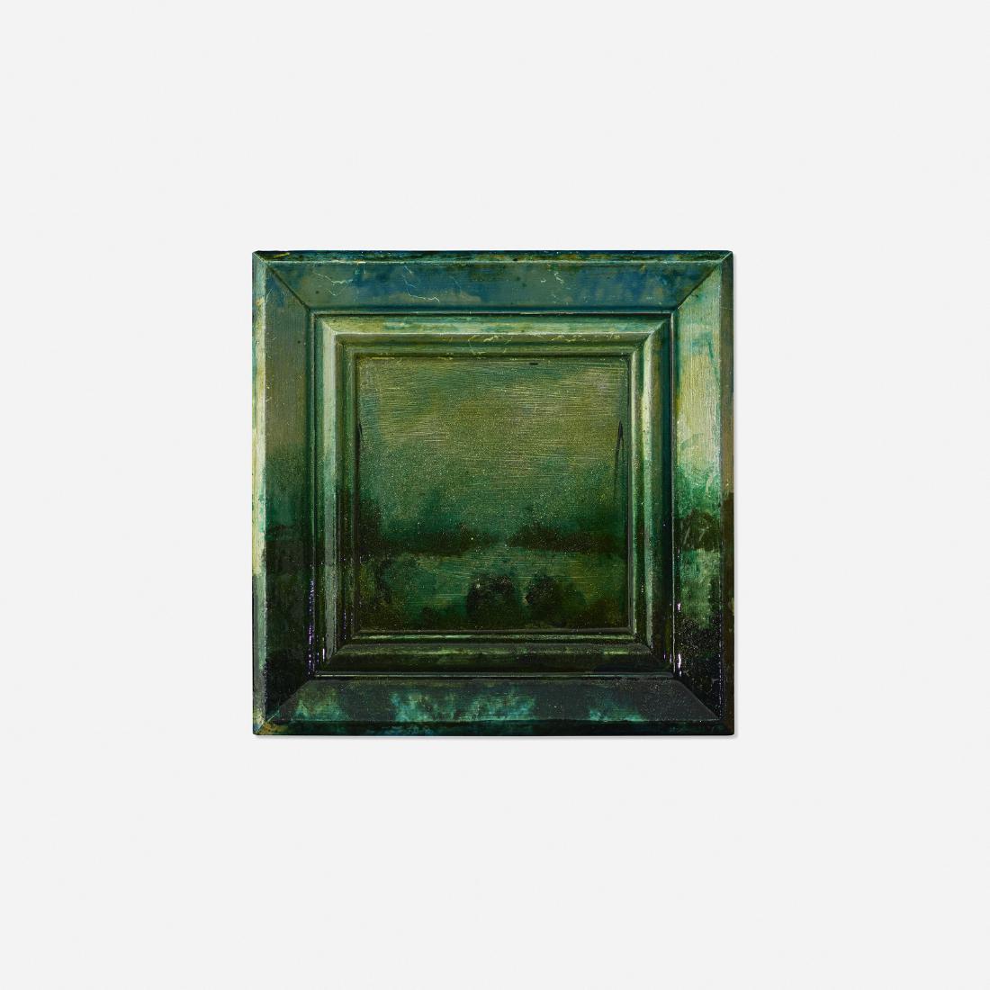 Richard Hambleton, Landscape: Richard Hambleton Landscape c. 2000mixed media on canvas and frame9.5 h x 9.5 w in (24 x 24 cm) Provenance: Woodward Gallery, New York