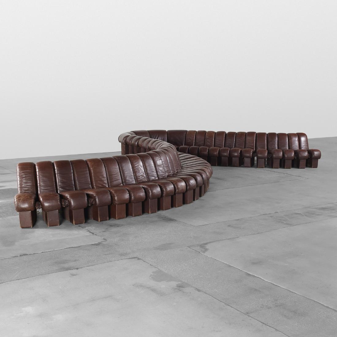Berger, Riva & Ulrich, Monumental DS 600 Organic sofa: Ueli Berger, Eleanora Peduzzi-Riva and Heinz Ulrich Monumental DS 600 Organic sofa De SedeSwitzerland, 1972leather, upholstery400 w x 38 d x 30 h in (1016 x 97 x 76 cm) This sofa is compris