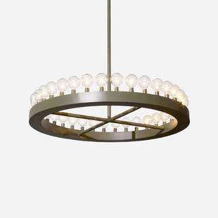 I.M. Pei, chandelier from Kips Bay Plaza, New York: I.M. Pei chandelier from Kips Bay Plaza, New York USA, c. 1963enameled steel, bulbs (as originally specified)68 dia x 86.5 h in (173 x 220 cm) This chandelier is one of eight identical works inst