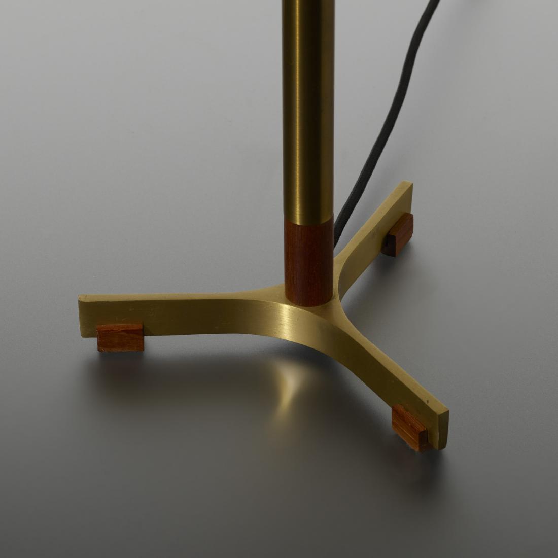 Jo Hammerborg, President table lamps, pair: Jo Hammerborg President table lamps, pair Fog & MorupDenmark, c. 1965brass, teak14.5 dia x 17.5 h in (37 x 44 cm) Signed with decal manufacturer's label to stem of one example: [FM FM Fog &