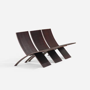 Jens Nielsen, Laminex chairs, set of three: Jens Nielsen Laminex chairs, set of three WestnofaDenmark / Norway, 1966stained beech plywood21.25 w x 29 d x 27.5 h in (54 x 74 x 70 cm) Literature: Danish Chairs,