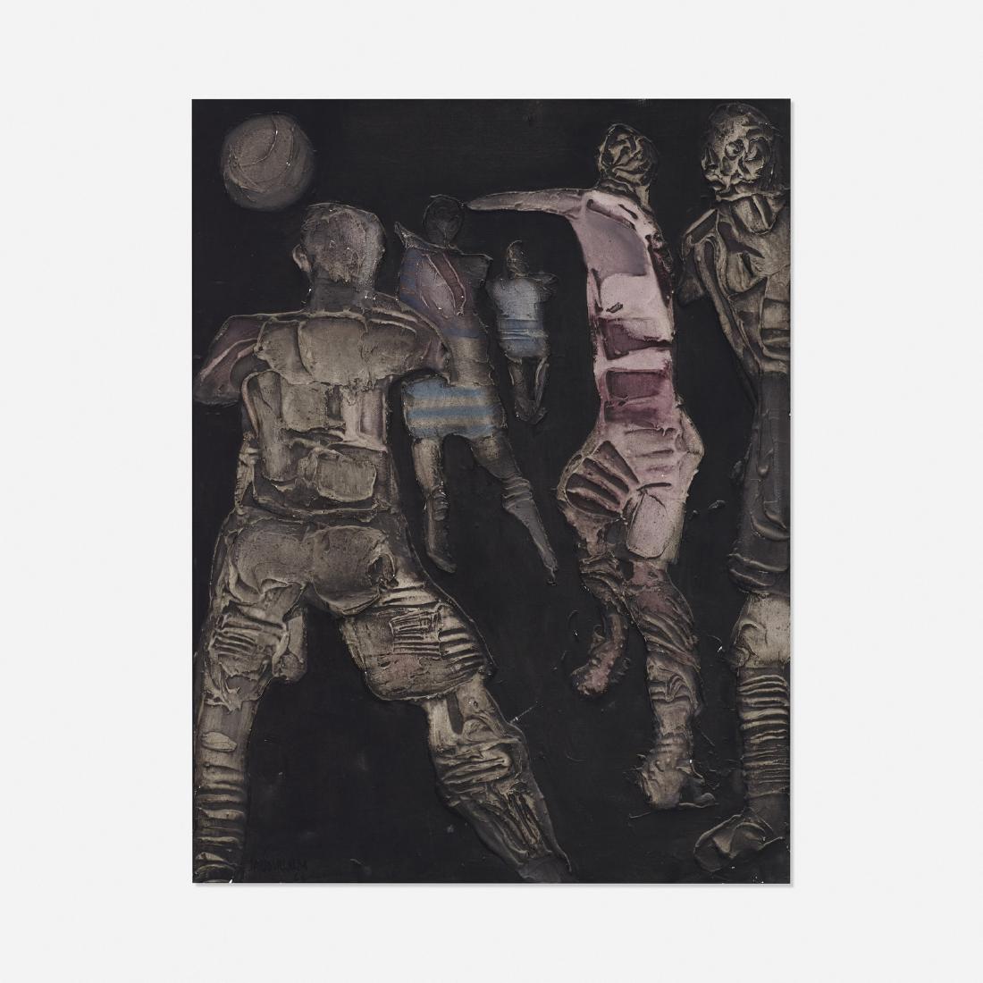 Dario Villalba, Partido: Dario Villalba Partido 1965mixed media on canvas45.5 h x 35 w in (116 x 89 cm) Signed and dated to lower left corner 'Dario Villalba 65'. Signed, titled, dated and inscribed to verso 'Partido 196