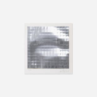 Julio Le Parc, Untitled (from Miroirs): Julio Le Parc Untitled (from Miroirs) c. 1975 embossed Mylar 5.5 h x 5.5 w in (14 x 14 cm) Signed and numbered to lower edge '26/275 Le Parc'. This work is number 26 from the edition of 275