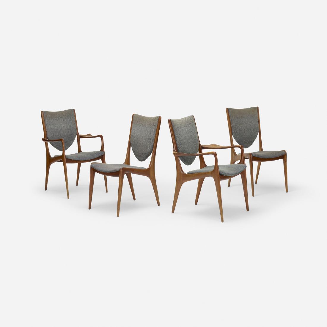 Vladimir Kagan, Shield Back dining chairs, set of four (1 of 4)