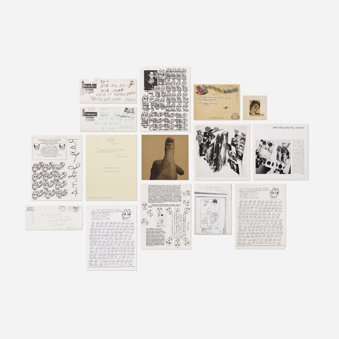 Ray Johnson, collection of art and ephemera: Ray Johnson collection of art and ephemera USAcollage, printed and Xeroxed paper This collection is comprised of two Ray Johnson collages, three envelopes, a typed letter, five Xeroxed sheets and seve