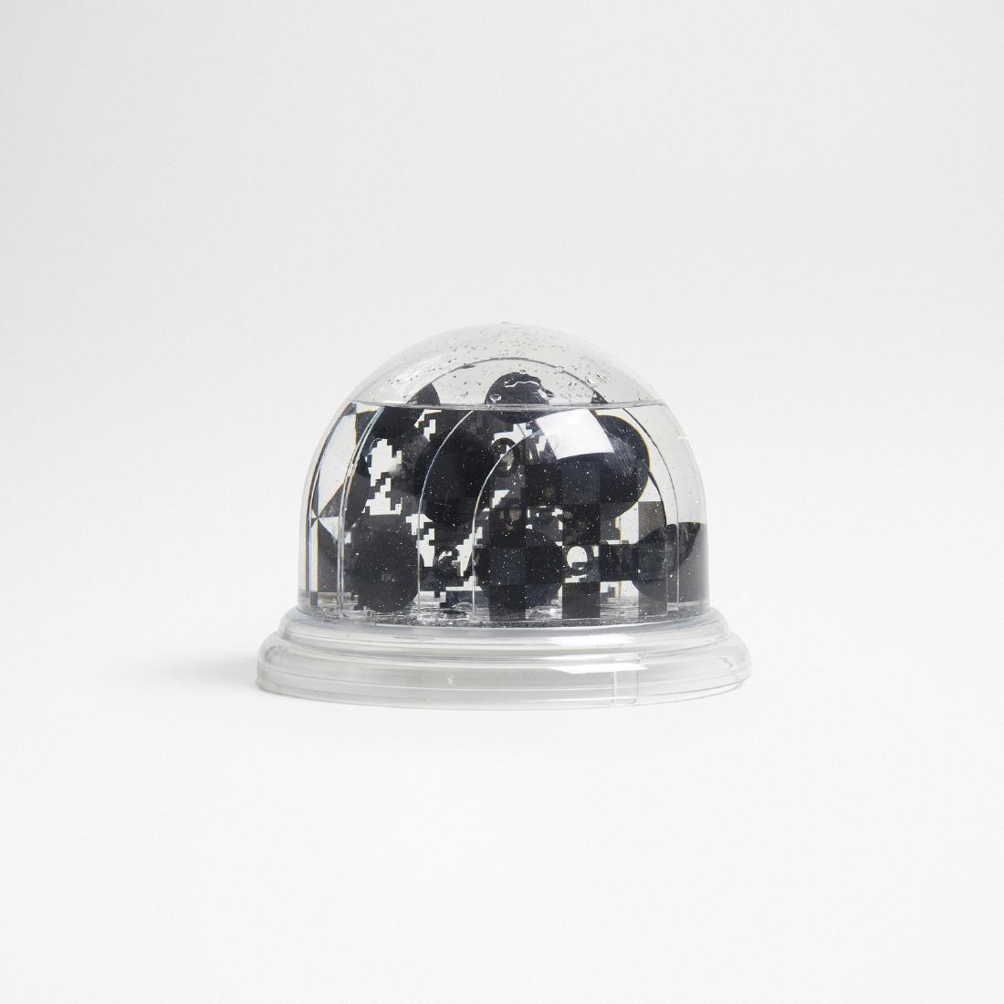 Supreme x Comme des Garcons, snow globe: Supreme x Comme des Garcons snow globe KoziolUSA/Japan / Germany, 2017printed plastic, acrylic, water, glitter6 dia × 4.75 h in (15 × 12 cm) Signed with molded manufacturer's ma