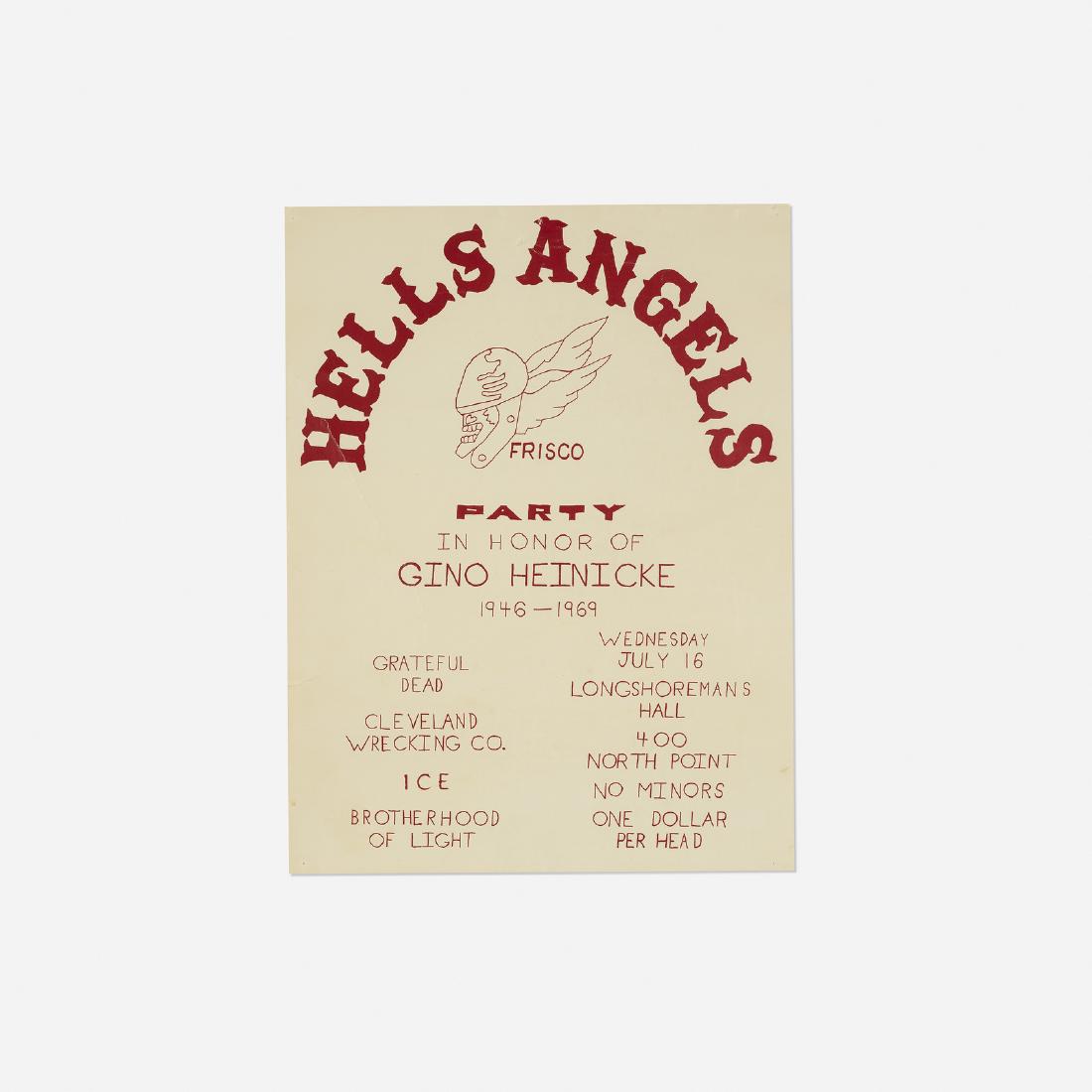 American, Grateful Dead Hells Angels Poster: American Grateful Dead Hells Angels Poster 1969 screenprint on paper 23 h × 17.5 w in (58 × 44 cm)