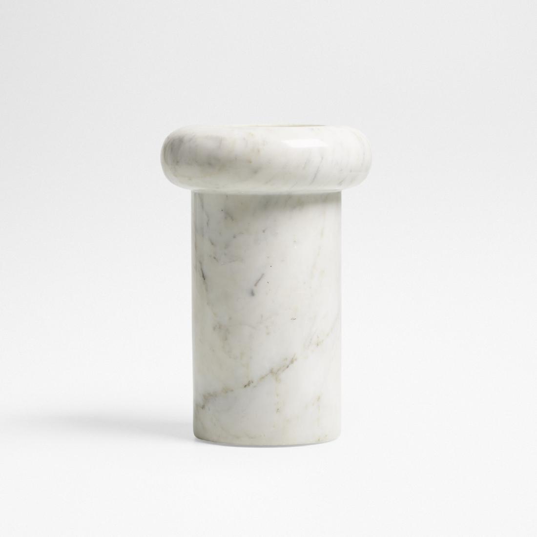 Sergio Asti, vase: Sergio Asti vase UP & UPItaly, c. 1965marble6.5 dia × 10 h in (17 × 25 cm) Signed with decal distributor's label to underside: [Raymor Italy #501].
