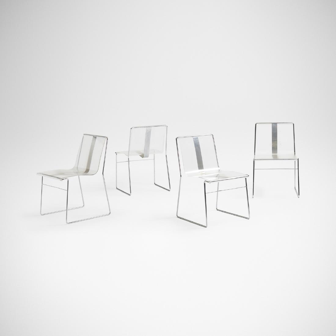 Jacques Charpentier, dining chairs, set of four: Jacques Charpentier dining chairs, set of four France, c. 1965chrome-plated and nickel-plated steel, acrylic19 w × 21 d × 30 h in (48 × 53 × 76 cm)