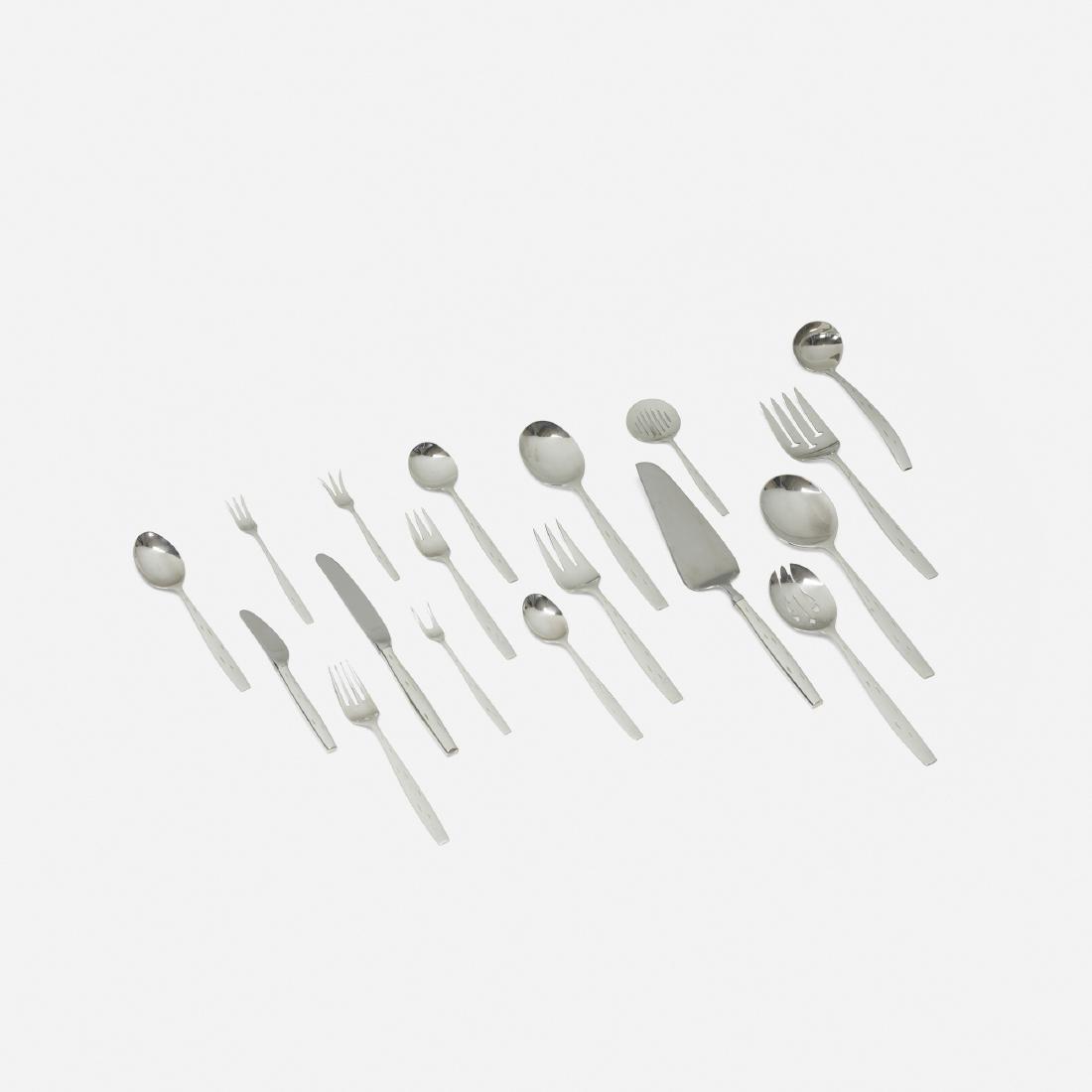 Raymond Loewy, Discovery flatware: Raymond Loewy Discovery flatware Wallace SilversmithsUSA, c. 1957sterling silver, stainless steel Complete eight-piece service for twelve plus 12 serving pieces, 4 additional spoons and 2 additio