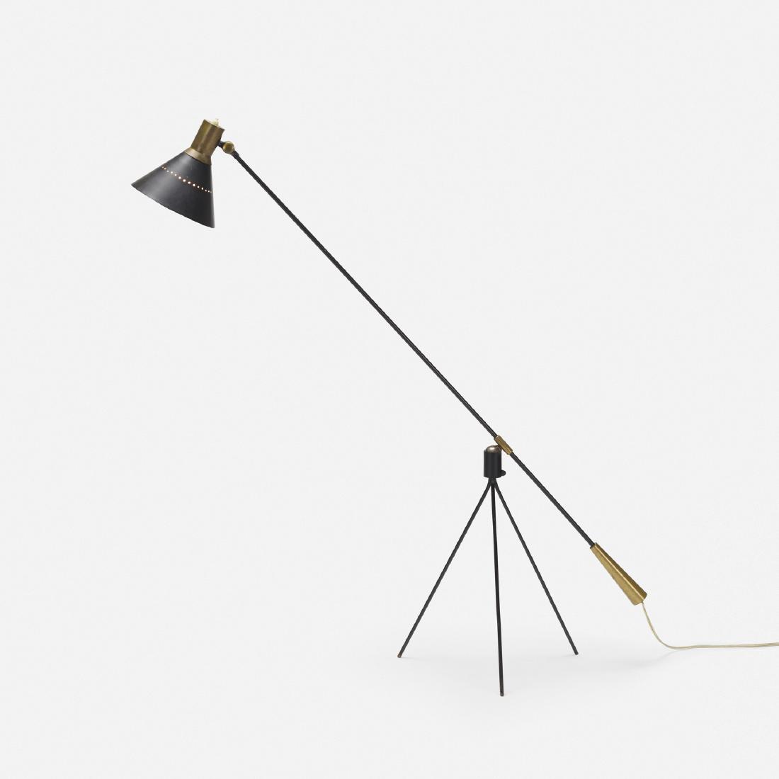 Gilbert Watrous, floor lamp: Gilbert Watrous floor lamp BergbomUSA / Sweden, 1951enameled steel, brass, enameled aluminum15 w × 48 d × 43 h in (38 × 122 × 109 cm) This design received the specia