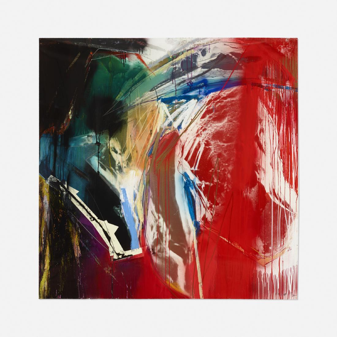 Michael Heizer, Lithic Fragment No. 1: Michael Heizer Lithic Fragment No. 1 1992photosilkscreen, textile ink, gouache, oil pastel, and colored pencil on watercolor paper60 h × 60 w in (152 × 152 cm) Signed and dated to low