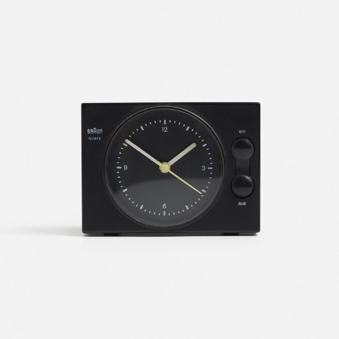 Dieter Rams and Dietrich Lubs, AB 20 alarm clock: Dieter Rams and Dietrich Lubs AB 20 alarm clock Braun AGGermany, 1975plastic, acrylic3.5 w × 1.75 d × 2.5 h in (9 × 4 × 6 cm) Signed with printed manufacturer's mark