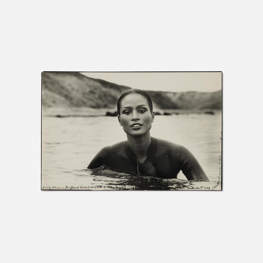 Peter Beard, Beverly Johnson: Peter Beard Beverly Johnson 1973gelatin silver print with ink12.5 h × 18.75 w in (32 × 48 cm) Signed, titled and dated to margin 'Beverly Johnson in Driftwood Cove (Montauk Point c/o