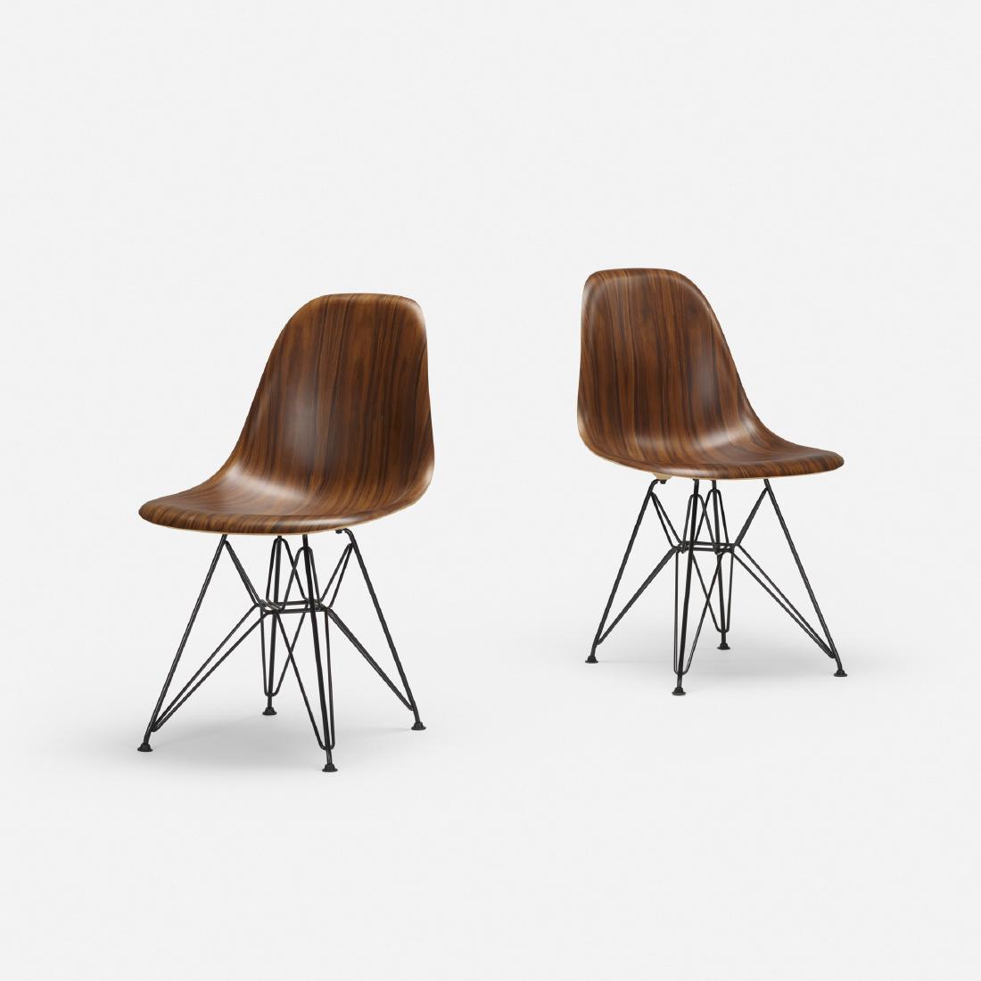 Charles and Ray Eames, DWSR: Charles and Ray Eames DWSR Herman Miller USA, 2013 rosewood plywood, enameled steel 18.75 w × 21.25 d × 31.5 h in (48 × 54 × 80 cm) Signed with applied metal manufactur