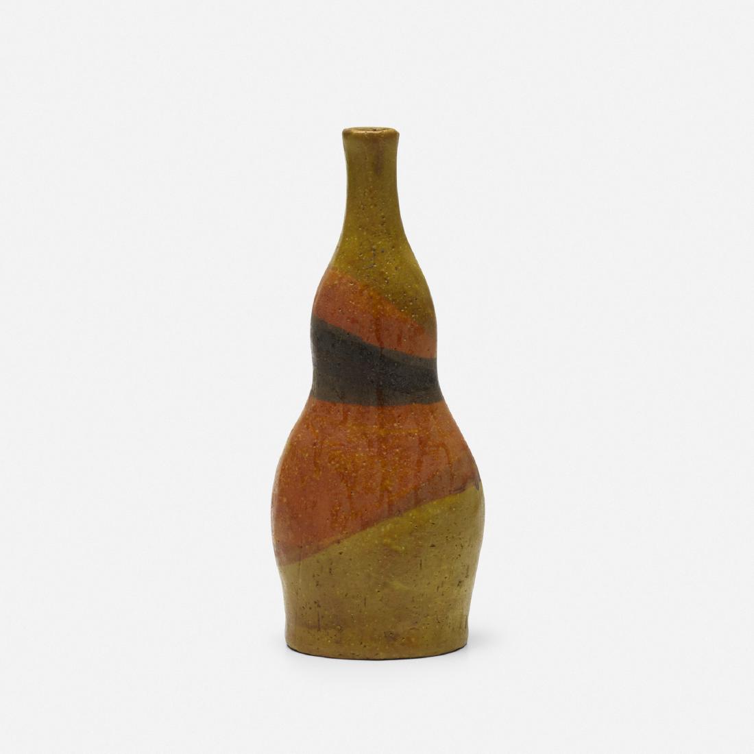 Marcello Fantoni, vessel: Marcello Fantoni vessel Italy, c. 1960glazed stoneware5.25 w × 3.5 d × 12.75 h in (13 × 9 × 32 cm) Glazed signature to underside: [Fantoni Italy for Raymor].