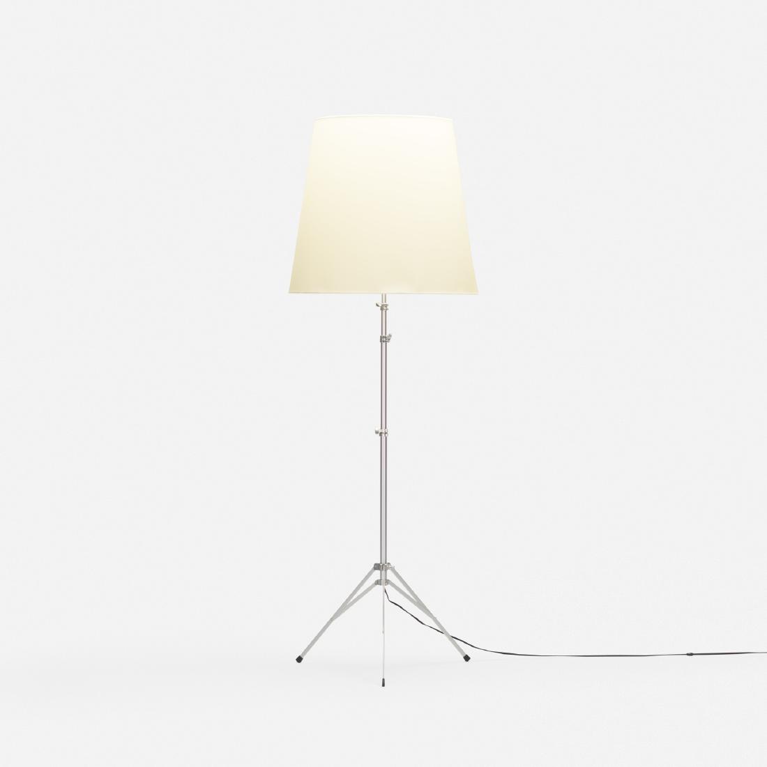 Enrico Franzolini, Gilda floor lamp: Enrico Franzolini Gilda floor lamp PalluccoItaly, 2000aluminum, paper, rubber26.5 dia × 80 h in (67 × 203 cm) This adjustable lamp can be raised to a height of 115 inches or low