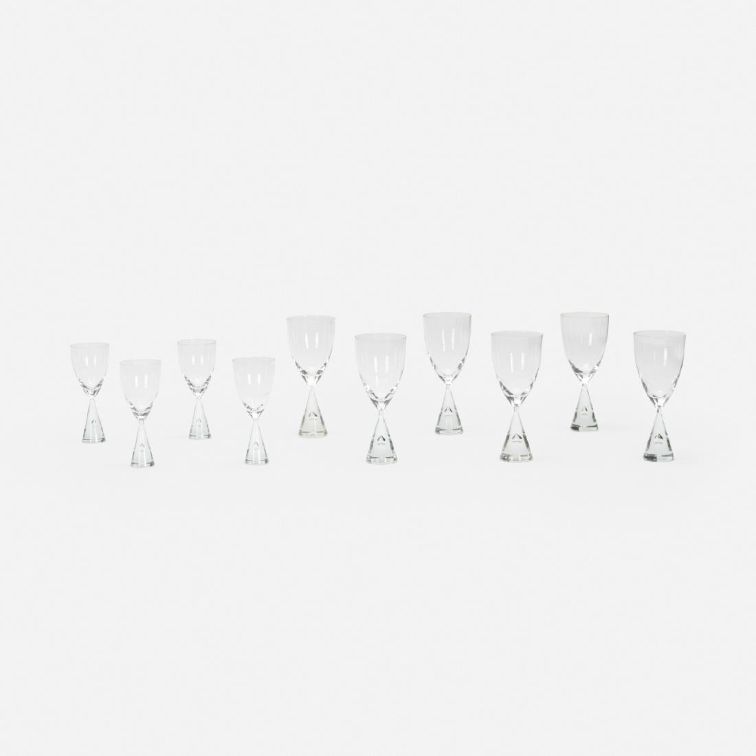 Bent Severin, Princess glassware, set of ten: Bent Severin Princess glassware, set of ten HolmegaardDenmark, 1957glass Collection includes five cocktail glasses and five cordial glasses.