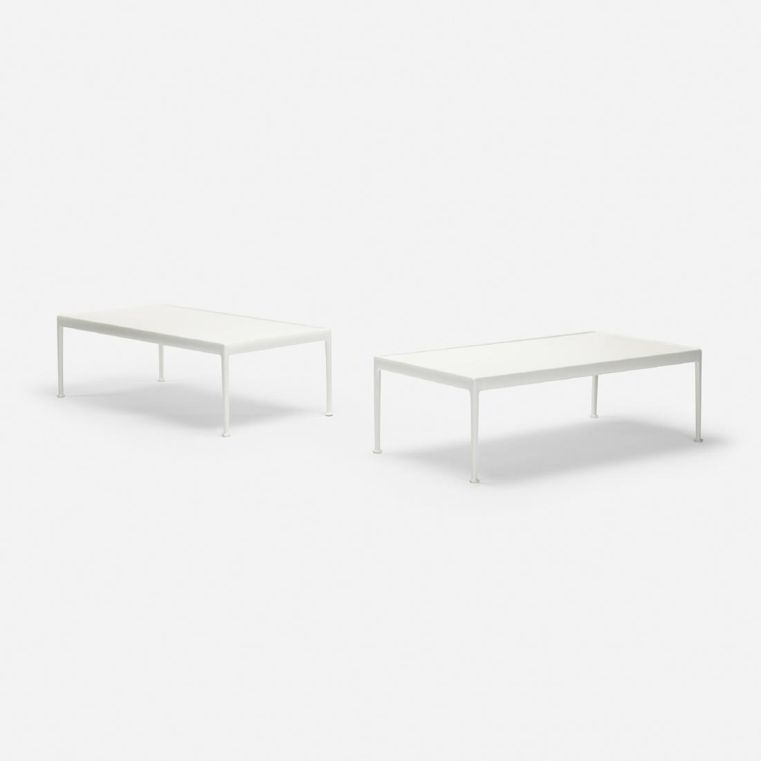 Richard Schultz, 1966 coffee tables, pair: Richard Schultz 1966 coffee tables, pair Knoll InternationalUSA, 1966enameled aluminum, enameled steel48 w × 24 d × 15.25 h in (122 × 61 × 39 cm)