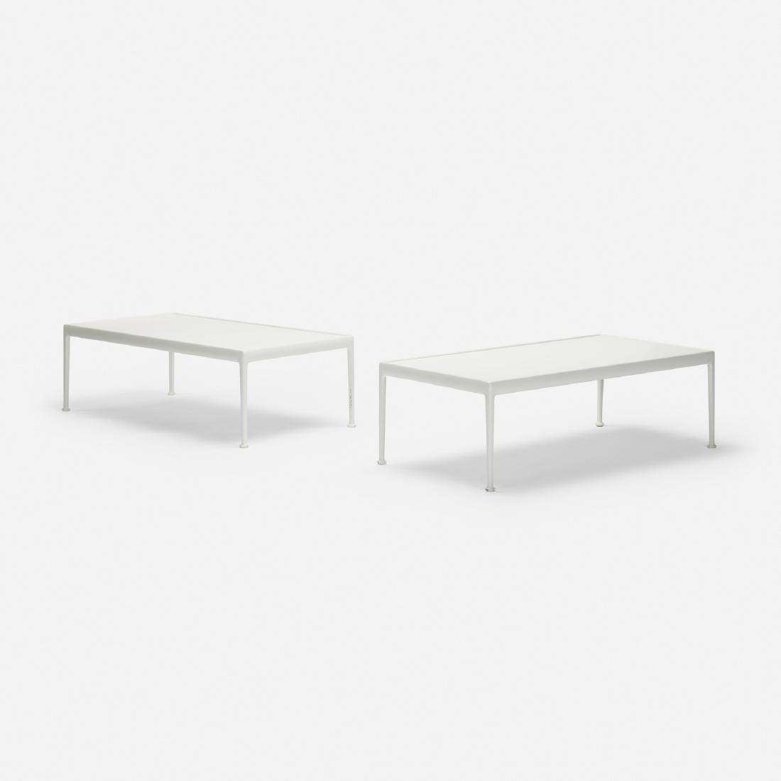 Richard Schultz, 1966 coffee tables, pair: Richard Schultz 1966 coffee tables, pair Knoll InternationalUSA, 1966enameled aluminum, enameled steel48 w × 24 d × 15.25 h in (122 × 61 × 39 cm)
