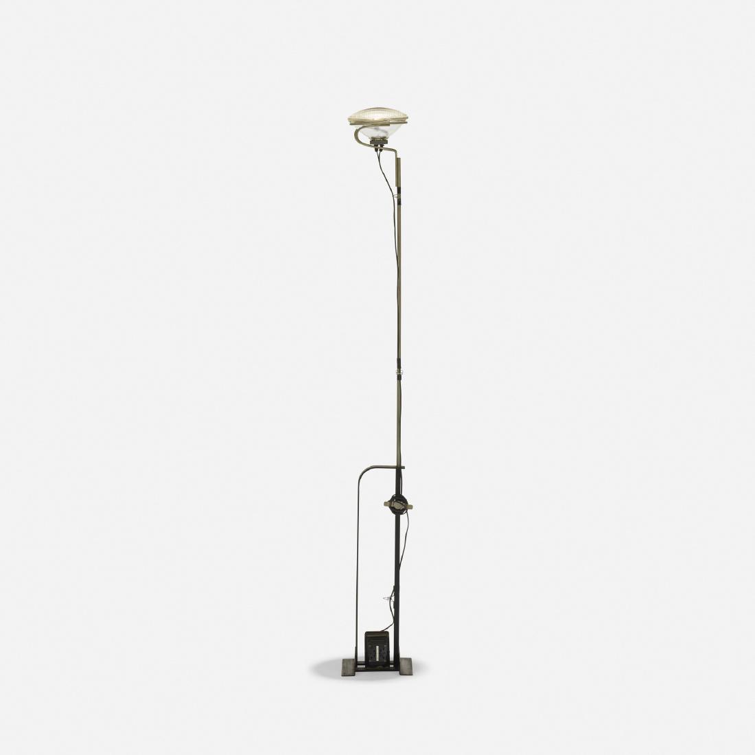 Achille Castiglioni, Toio floor lamp: Achille Castiglioni Toio floor lamp FlosItaly, 1962enameled steel, iron, nickel-plated brass8.25 w × 8.5 d × 65 h in (21 × 22 × 165 cm) Literature:
